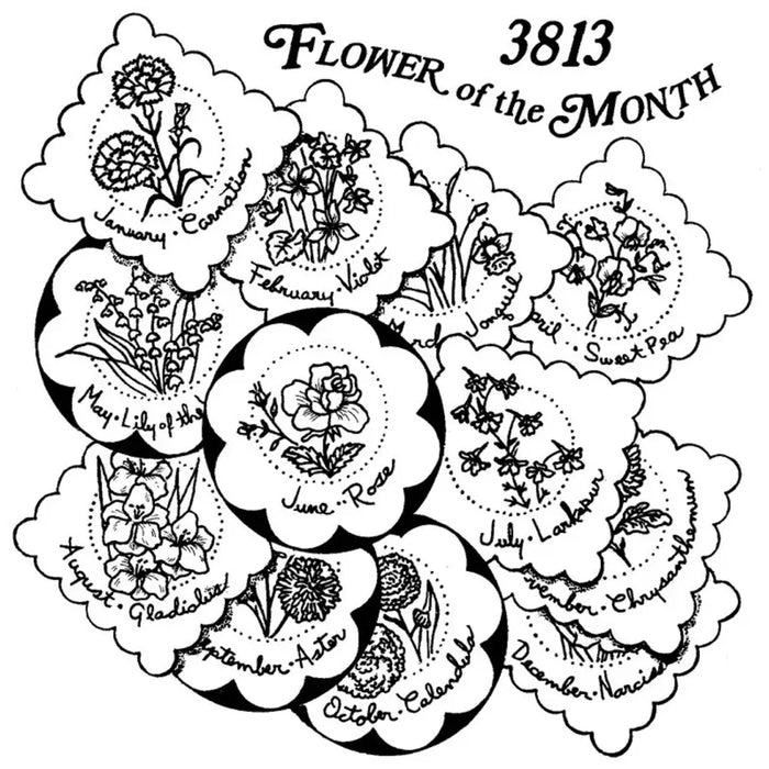 Aunt Martha’s® Flower of the Month embroidery pattern for countryside quilts comparison
