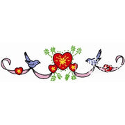 Aunt Marthas countryside quilts Valentine’s Day border with birds and hearts for compare select