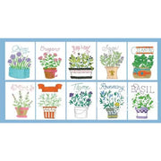 Herb garden illustrations for Aunt Marthas® Superb Herbs on Countryside Quilts product