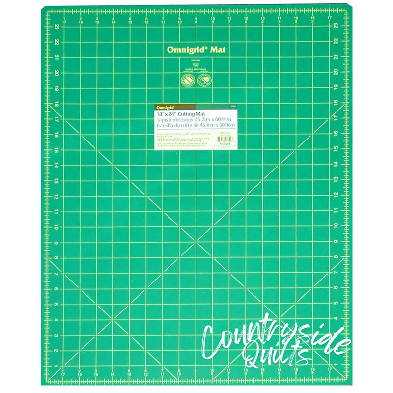 Cutting Mat Omnigrid Green with Yellow Grid 18in x 24in