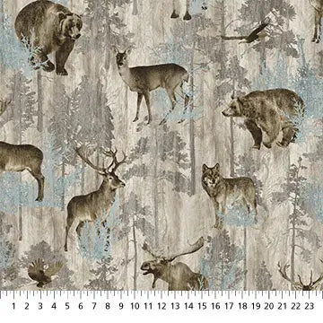 Northcott - Timberland Trail Flannel - All Over Animal