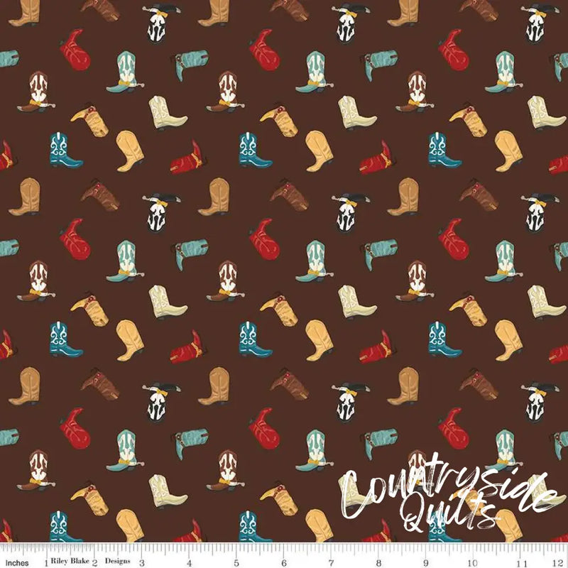 Riley Blake Designs Cowboys Boots Brown 44’’ / 45’’