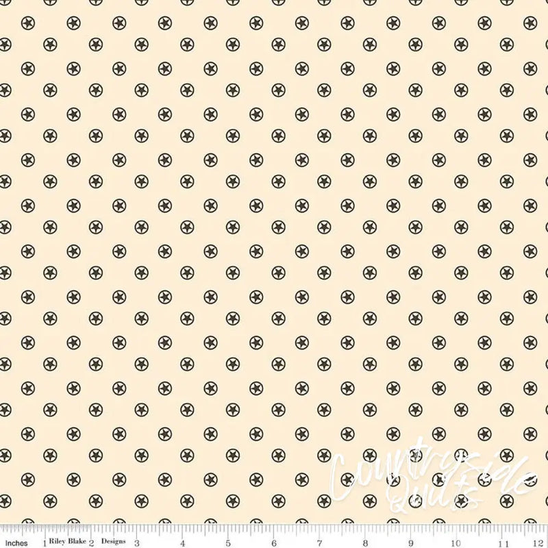 Riley Blake Designs Cowboys Circle Stars Cream 44’’