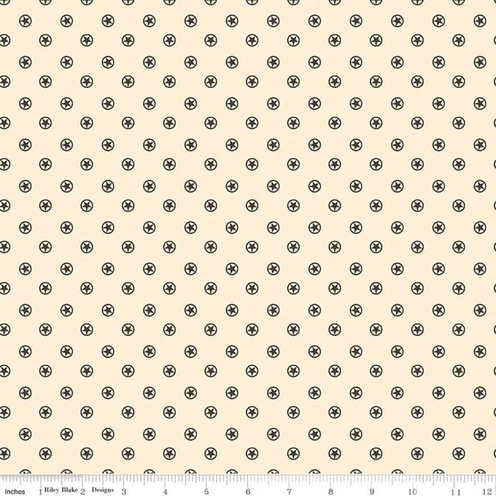 Riley Blake Designs Cowboys Circle Stars Cream 44’’
