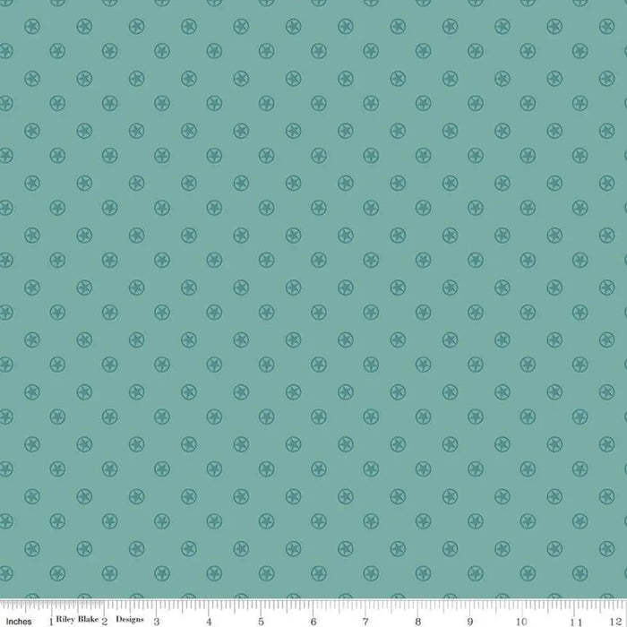 Riley Blake Designs Cowboys Circle Stars Teal 44’’