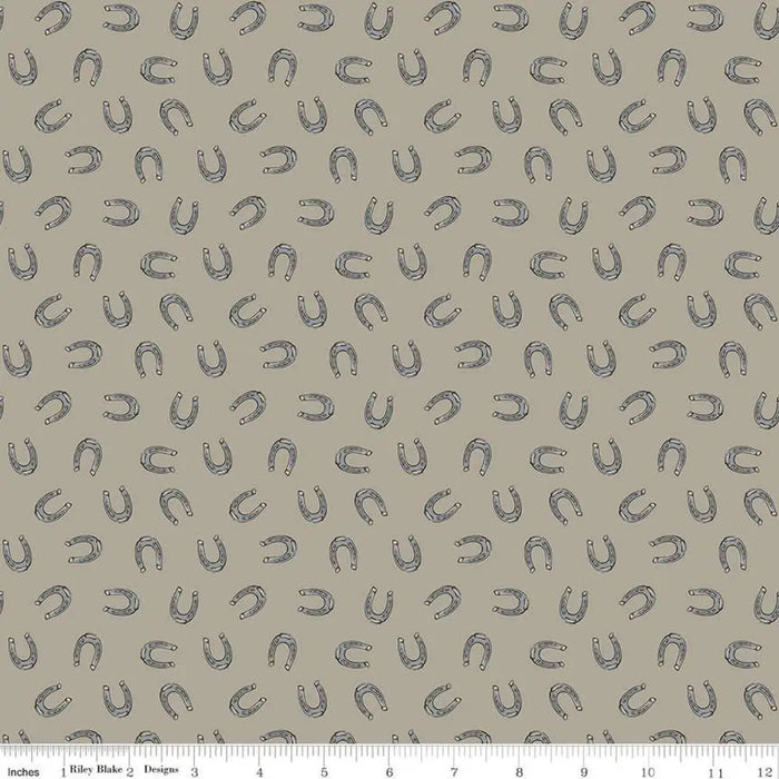 Riley Blake Designs Cowboys Horseshoes Khaki 44’’
