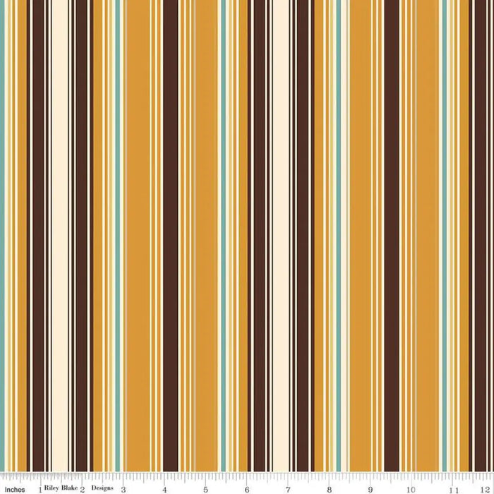 Riley Blake Designs Cowboys Stripes Ochre 44’’