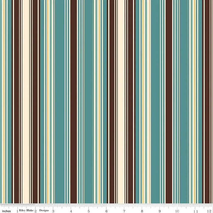 Riley Blake Designs Cowboys Stripes Teal 44’’