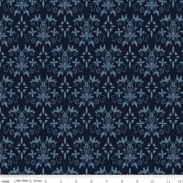 Riley Blake Designs Curated Blooms Damask Midnight 44’’