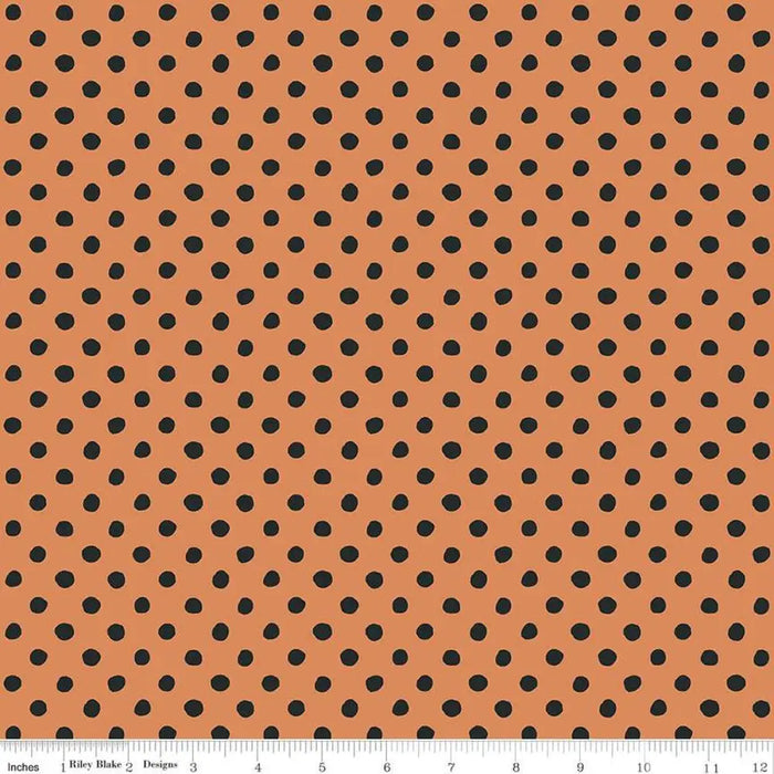 Riley Blake Designs - Trick or Treat Dots Orange 44’’