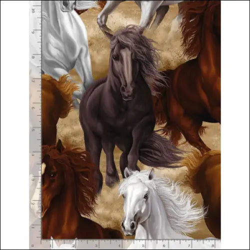Timeless Treasures Running Horses C7776