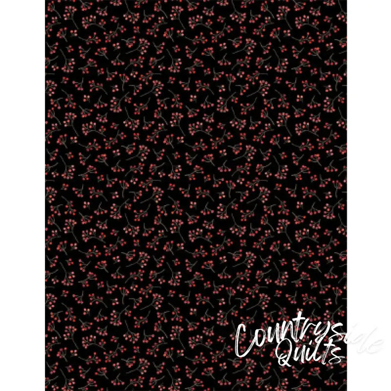 Wilmington Prints Autumn Day berries black ADBB001