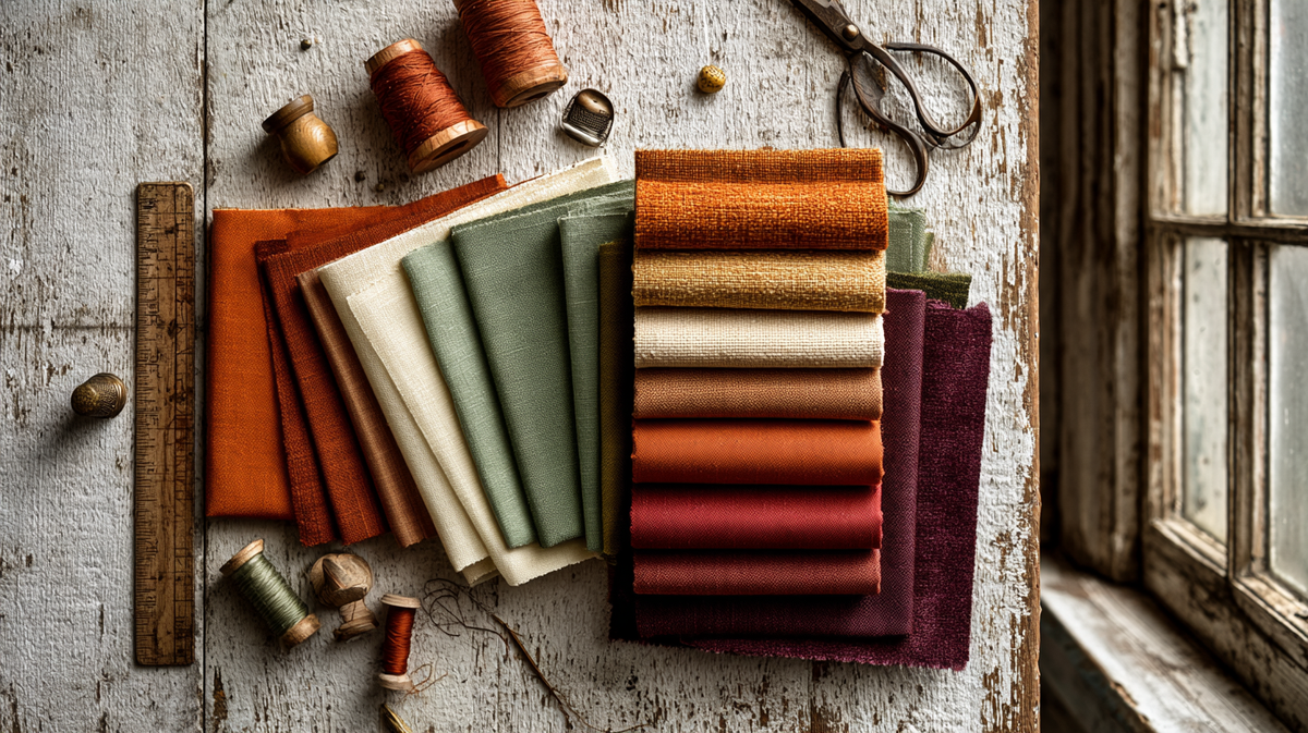 A curated flat lay of quilting, sewing, and crafting supplies from Countryside Quilts