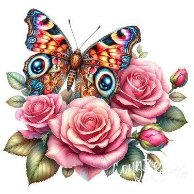 Spring Flowers and Butterflies Fabric Panel 38