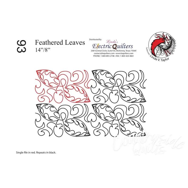 093 Feathered Leaves Pantograph by Linda V. Taylor LT