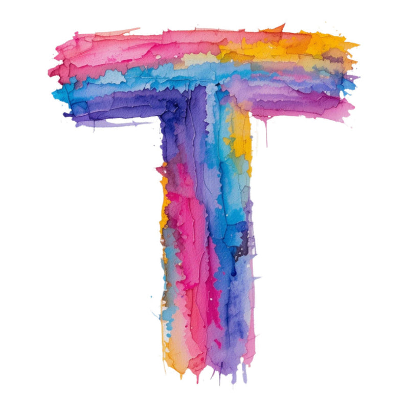 Brushstroke Alphabet Fabric Panel 21