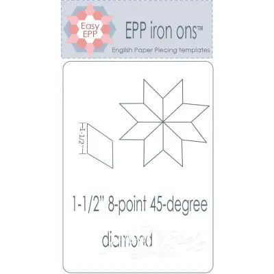 1-1/2in 8-point 45-degree Diamond EPP Iron-On x 100