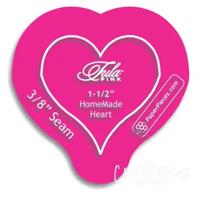 1-1/2in HomeMade Heart Acrylic Template with 3/8in Seam Allowance