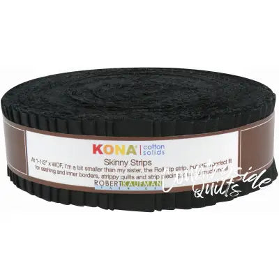 1-1/2in Strips, Kona Cotton Black, 40pcs/bundle