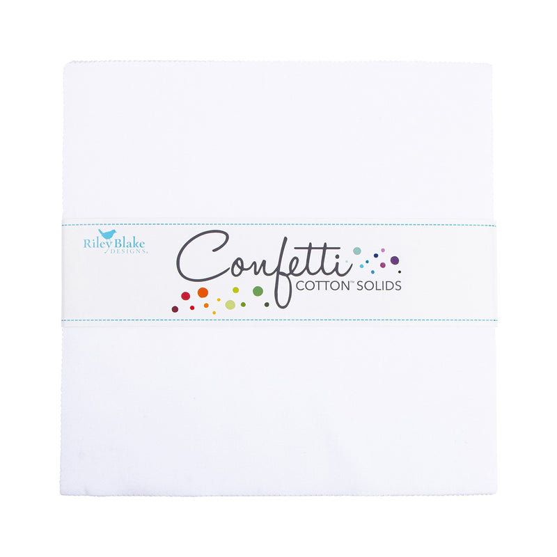 Confetti Cotton Bright White 10in Squares, 42pcs/bundle