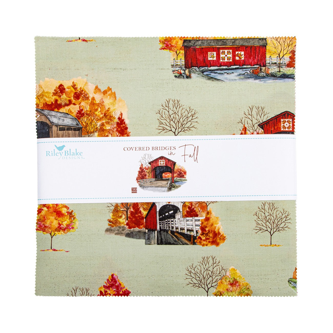Covered Bridges in Fall 10in Squares, 42pcs/bundle