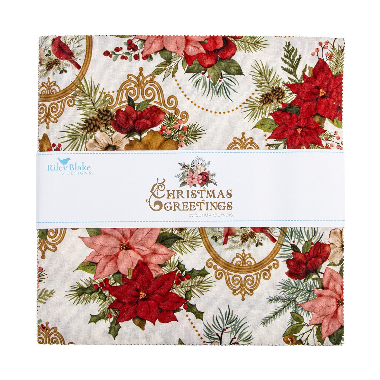 Christmas Greetings 10in Squares, 42pcs