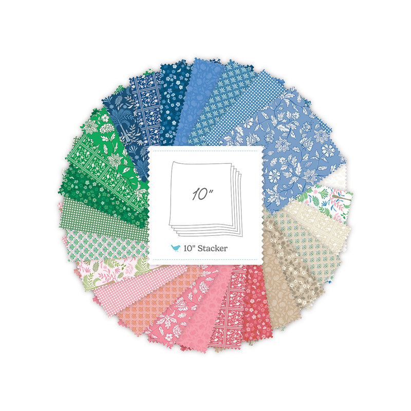 Palmetto Flower 10in Squares, 42 Pcs.