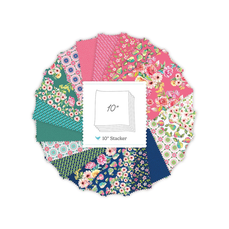 Peonies & Pears 10in Squares, 42 Pcs.