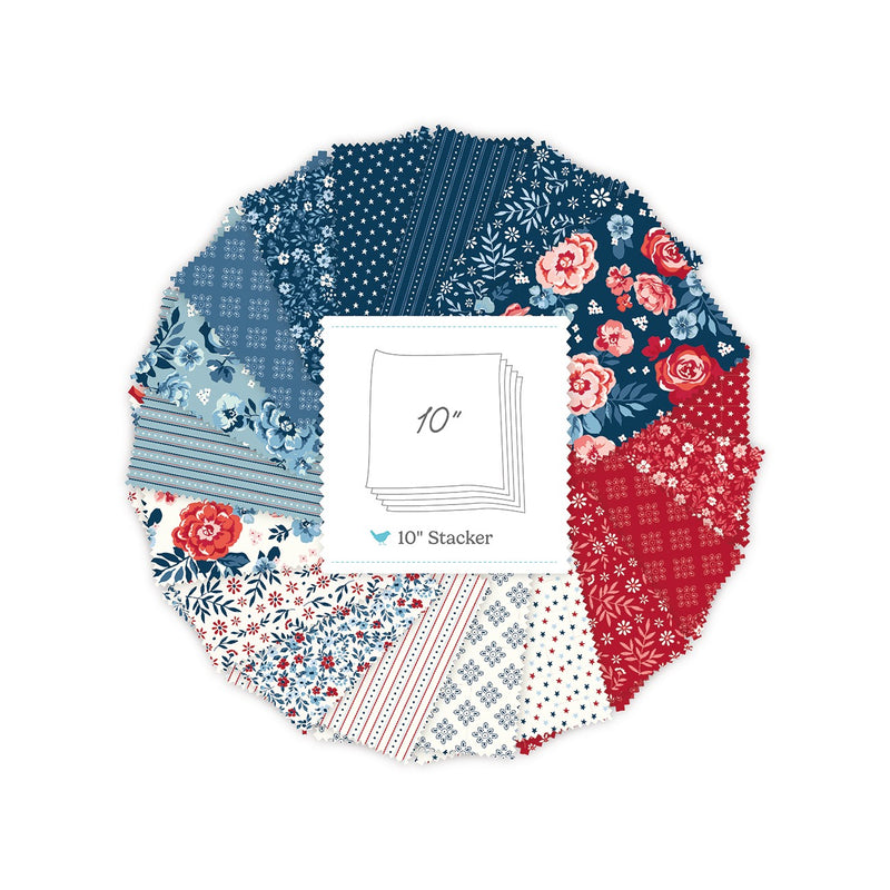 Star-Spangled Garden 10in Squares, 42 Pcs.