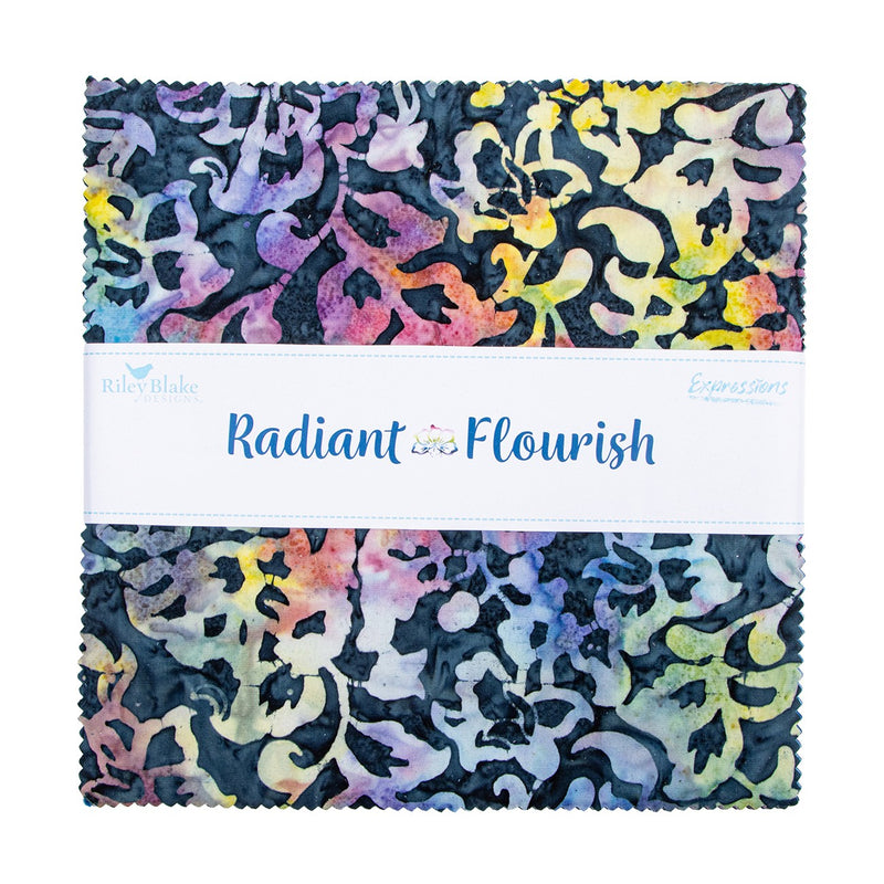 Batiks Radiant Flourish 10in Squares, 42pcs/bundle