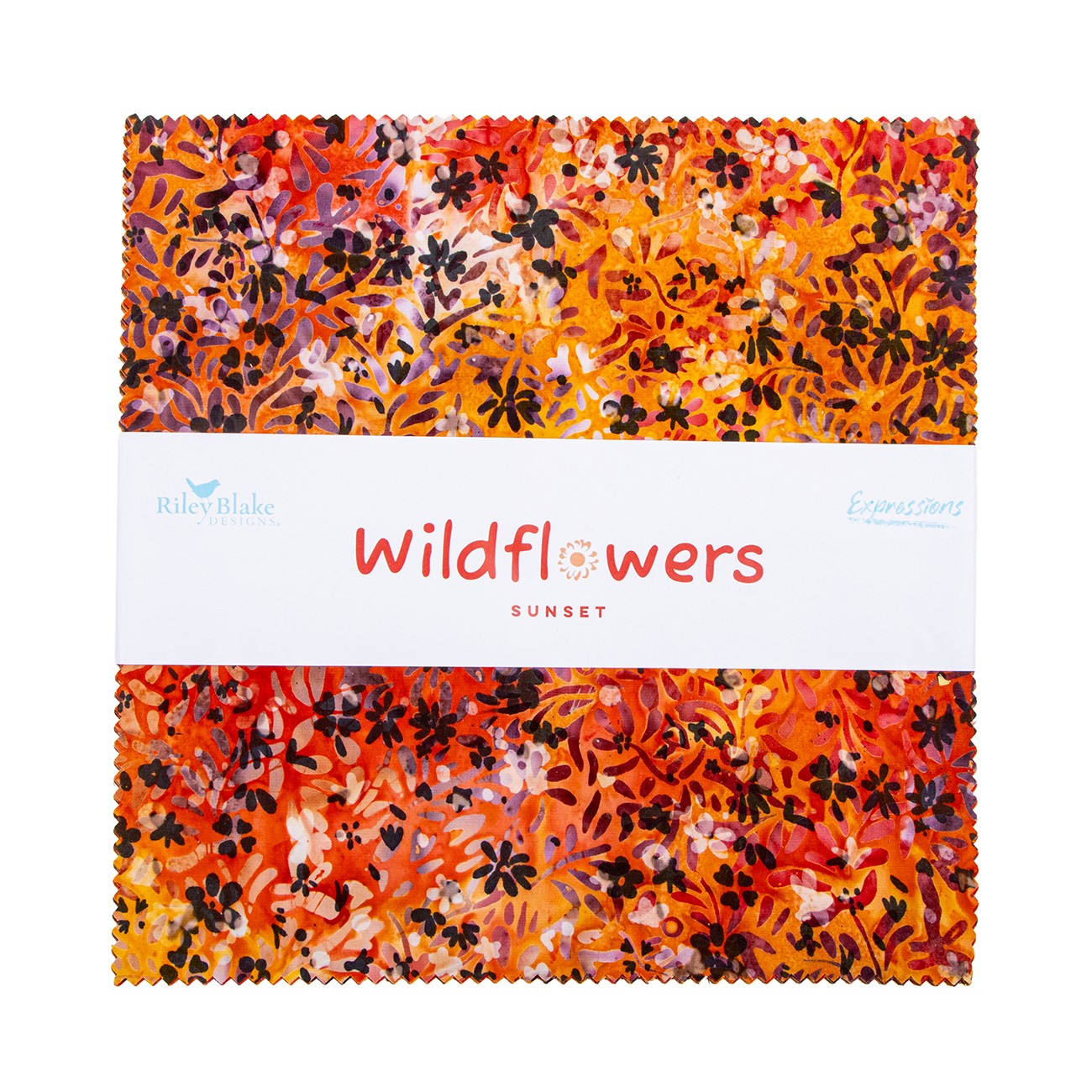 Batiks Wildflowers Sunset 10in Squares B, 42pcs