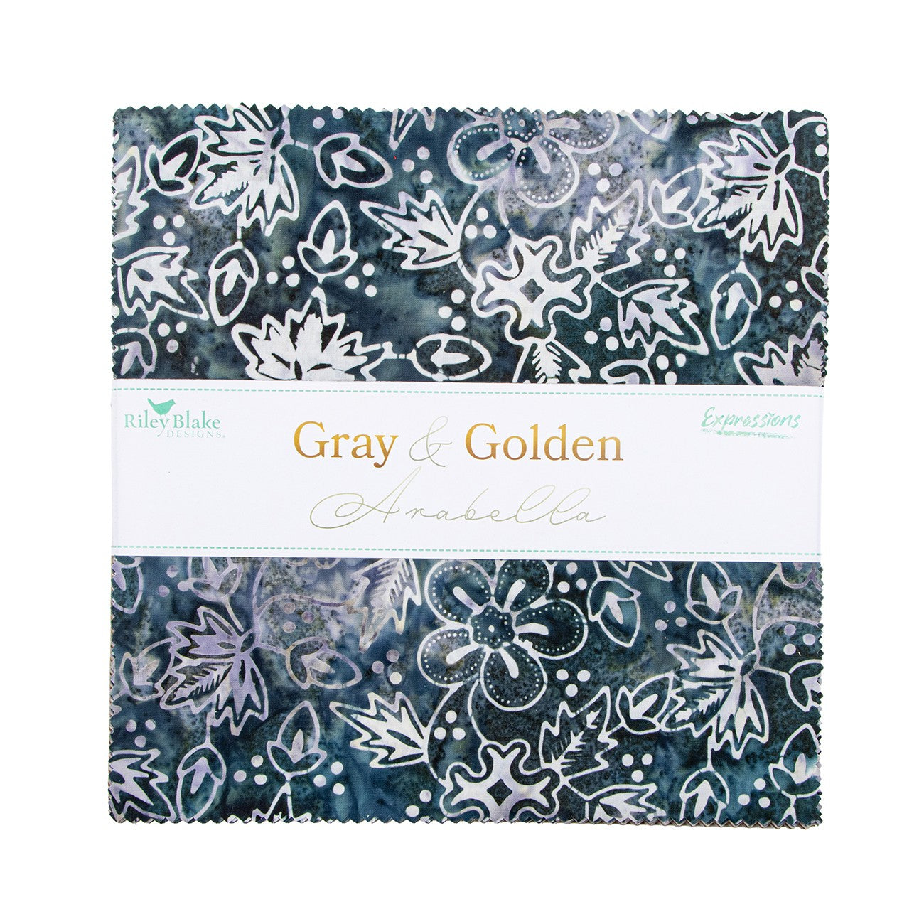 Batiks Gray & Golden Arabella 10in Squares, 42pcs