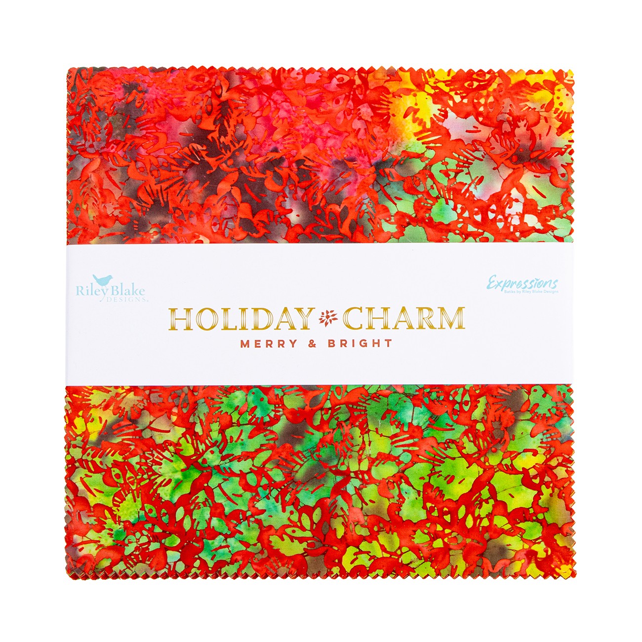 Batiks Holiday Charm Merry & Bright 10 Inch Stacker A, 42 Pcs.