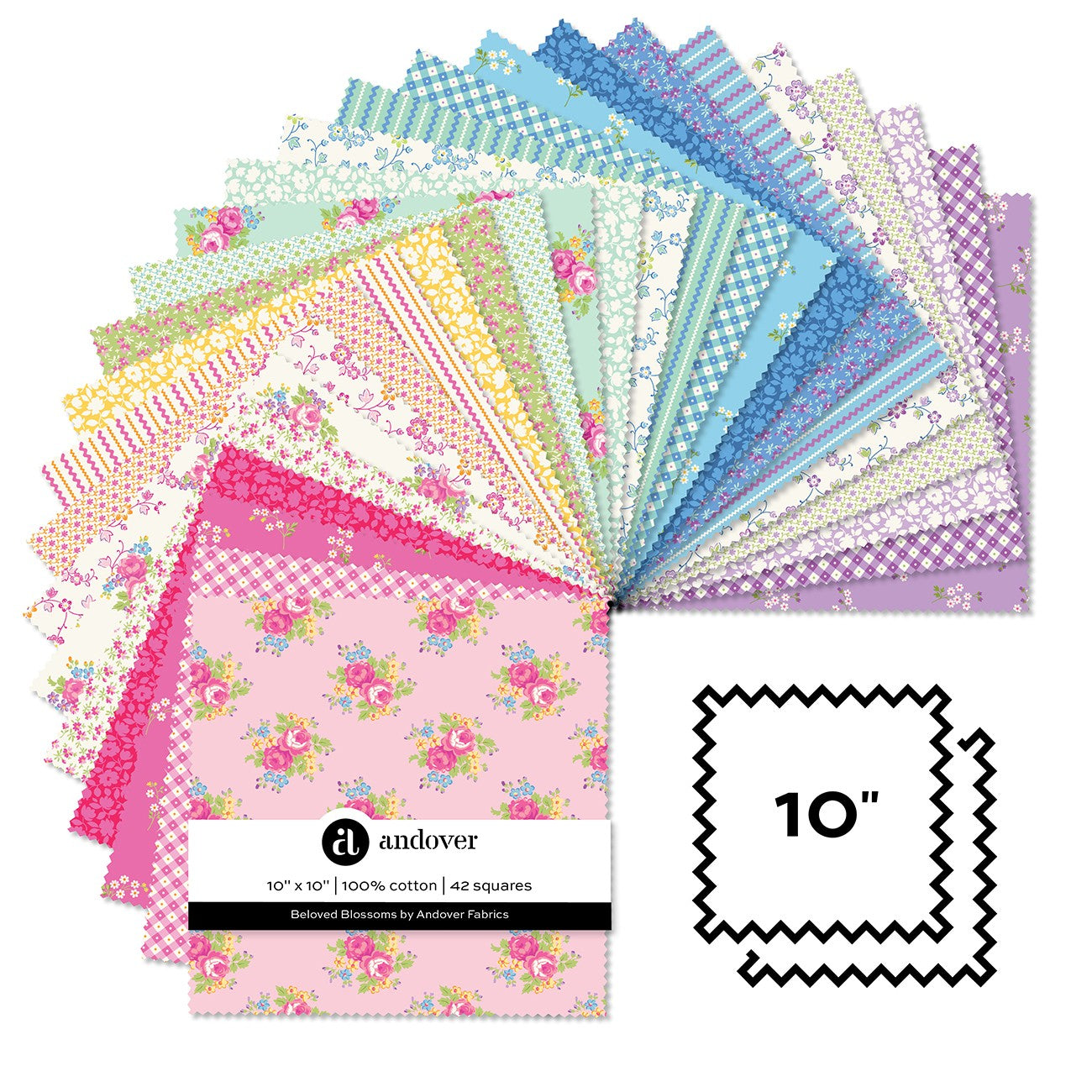 Beloved Blossoms 10 Inch Square 42 Cuts Each