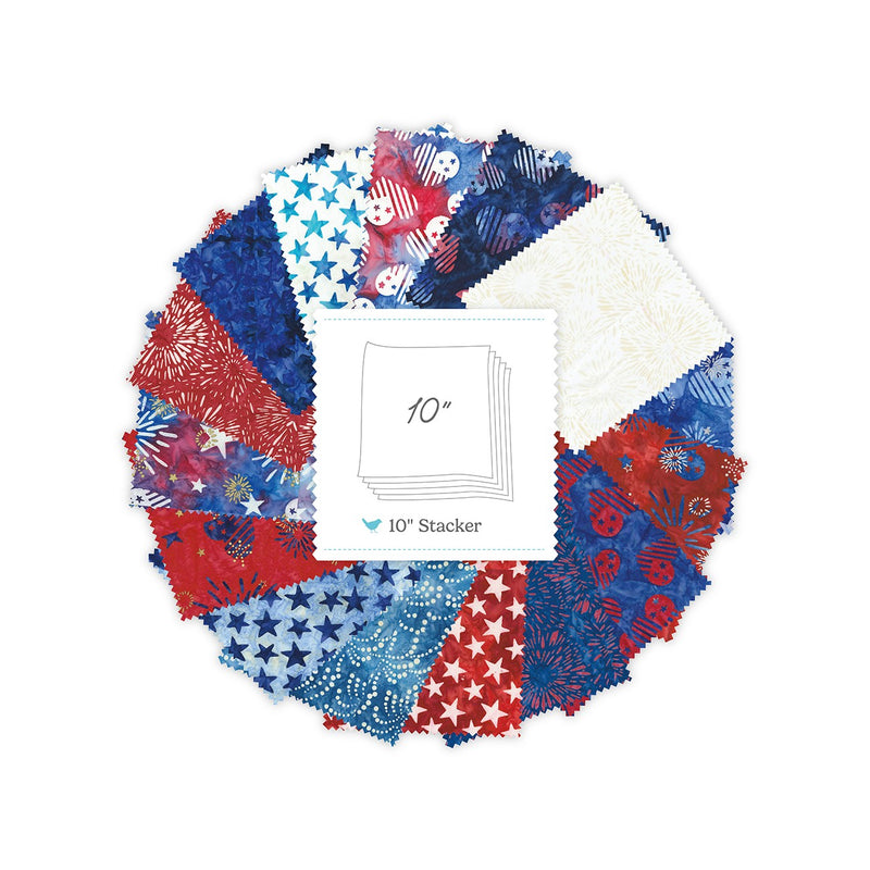 Batiks Spark of Celebration Liberty 10in Squares A, 42 Pcs.
