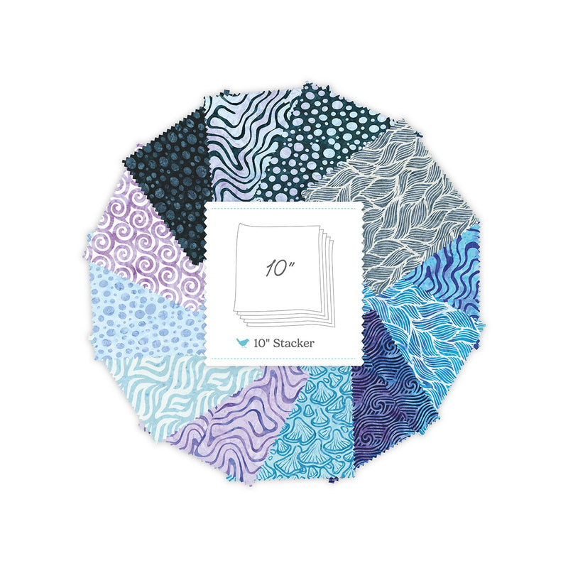 Batiks Modern Motion Ultraviolet 10in Squares A, 42 Pcs.