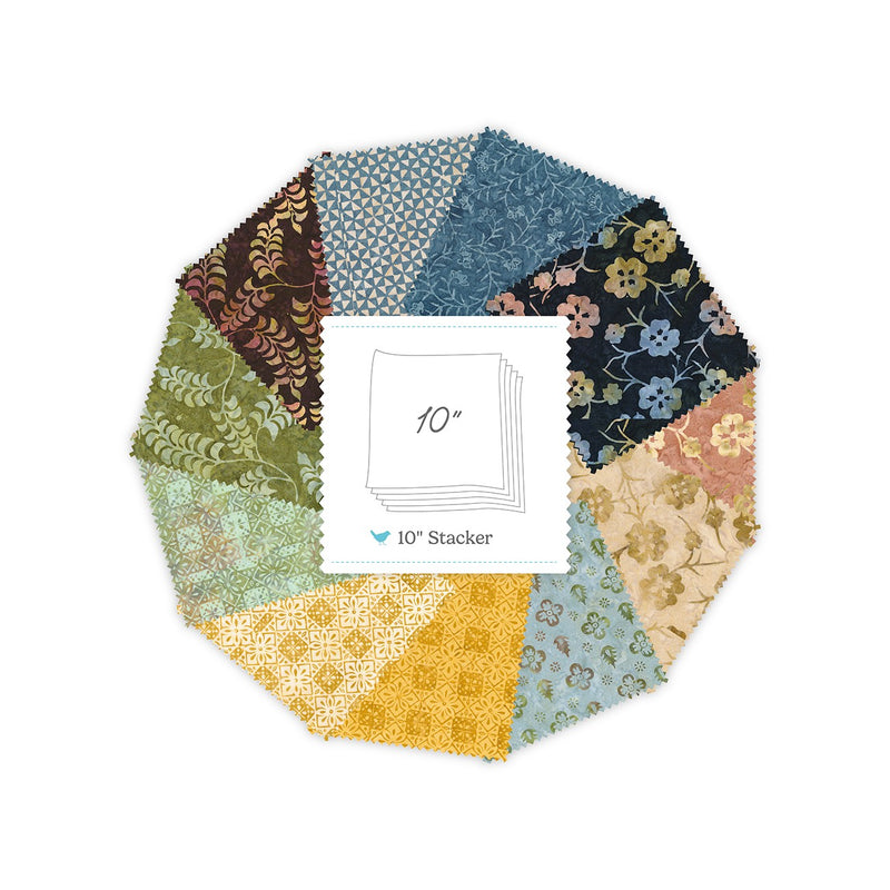 Batiks Rose Petal Buds 10in Squares A, 42 Pcs.