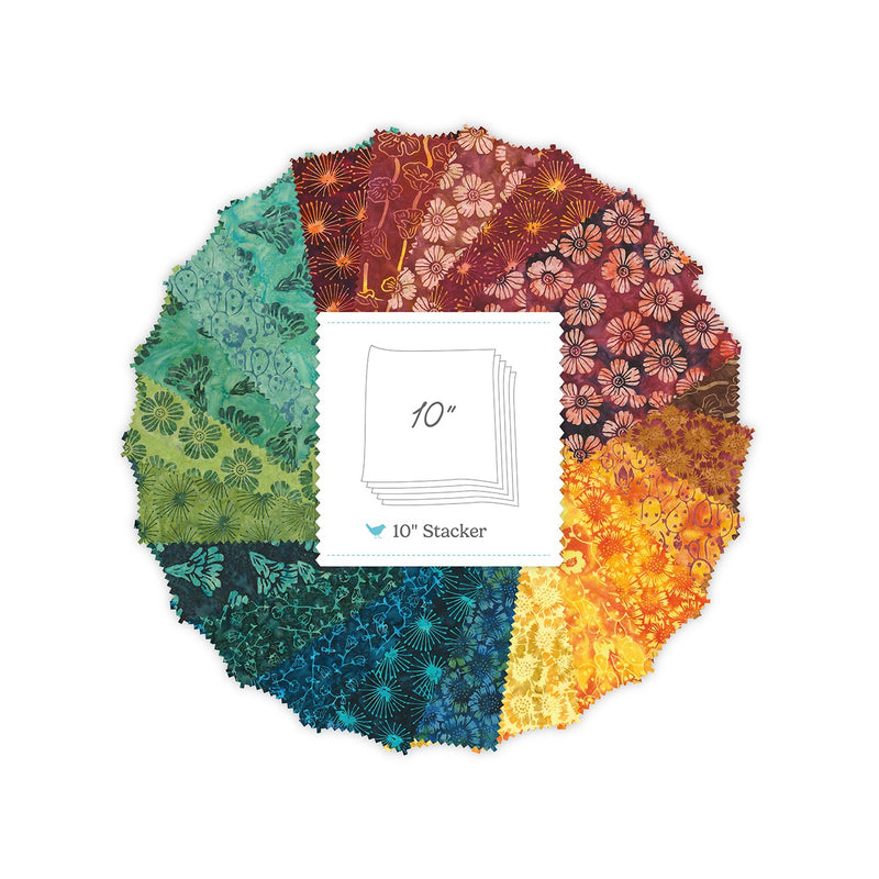 Batiks Desert Blooms 10in Squares 42 Pcs.