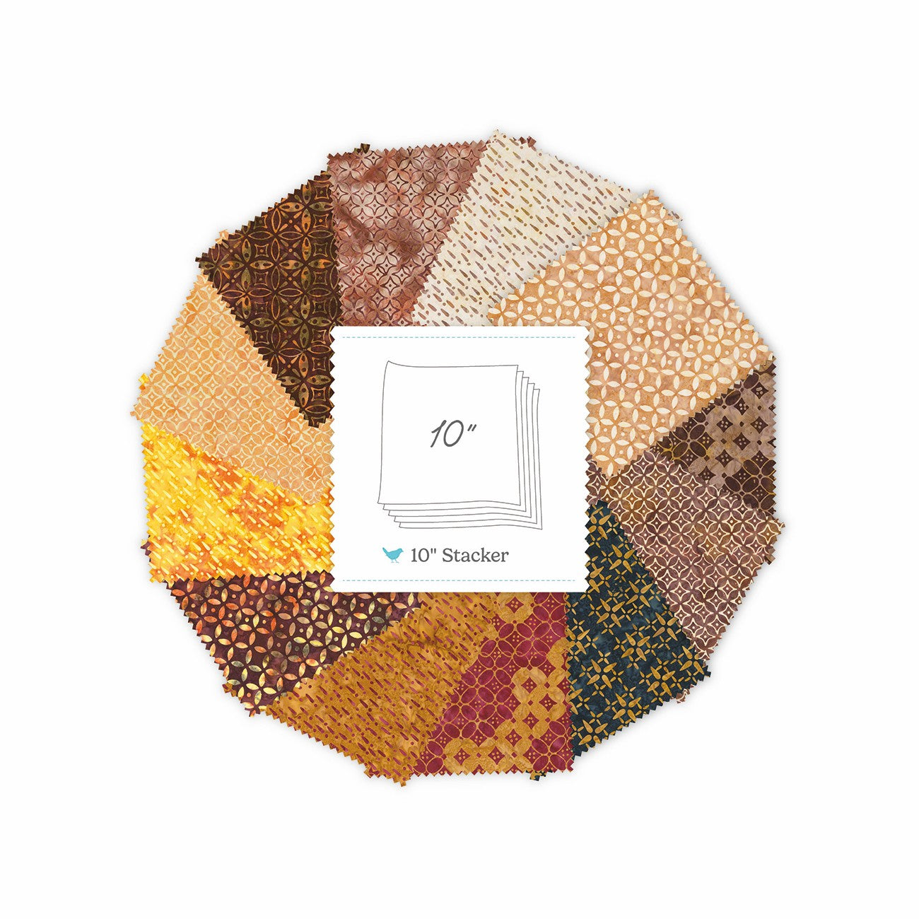 Batiks Echoes Sandstone 10in Squares A, 42 Pcs.