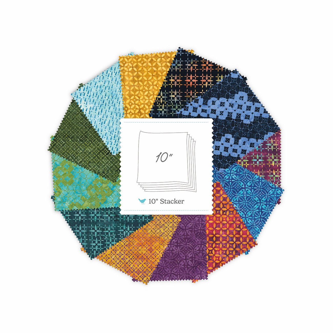 Batiks Echoes Electric Pulse 10in Squares B, 42 Pcs.