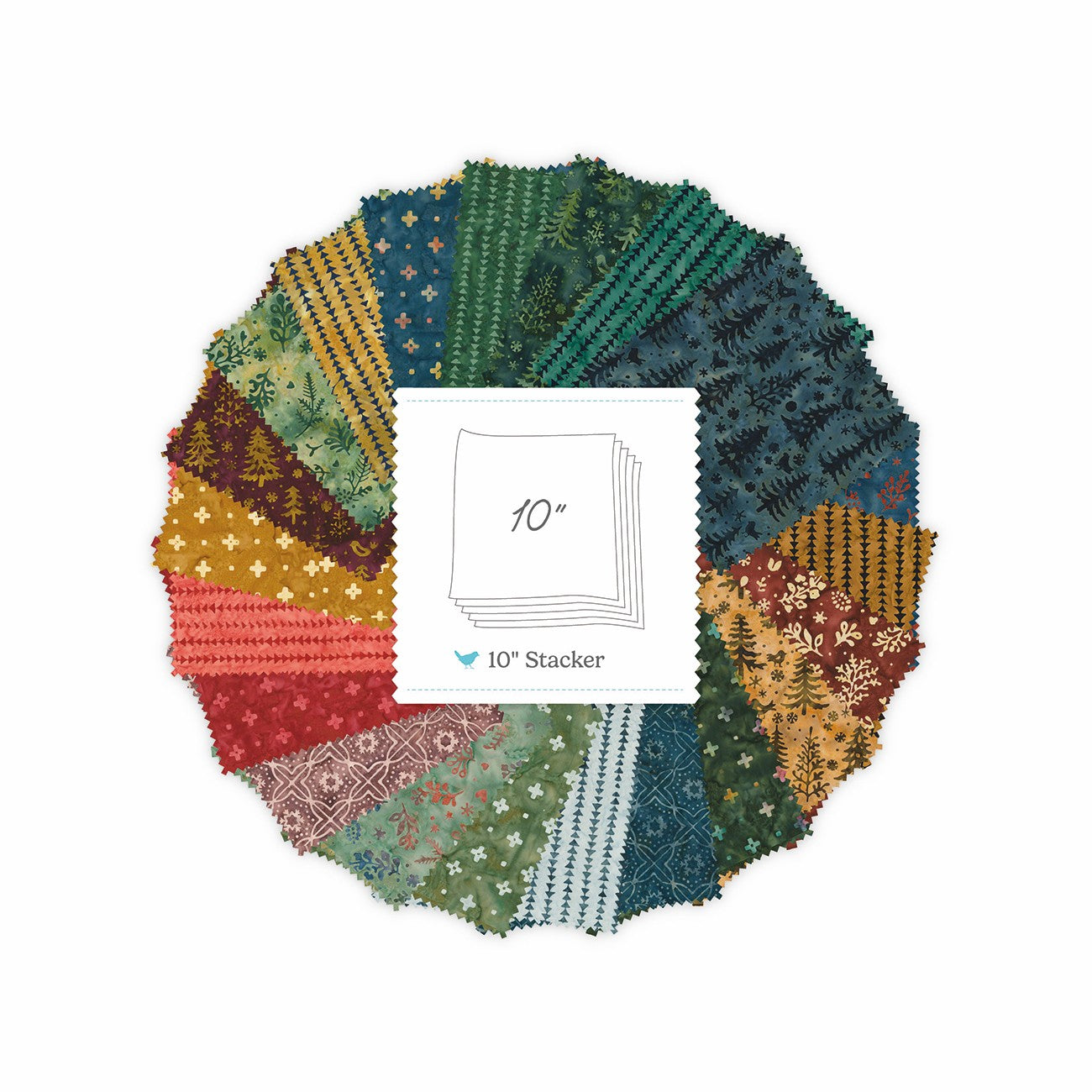 Batiks Nordic Christmas 10in Squares, 42 Pcs.