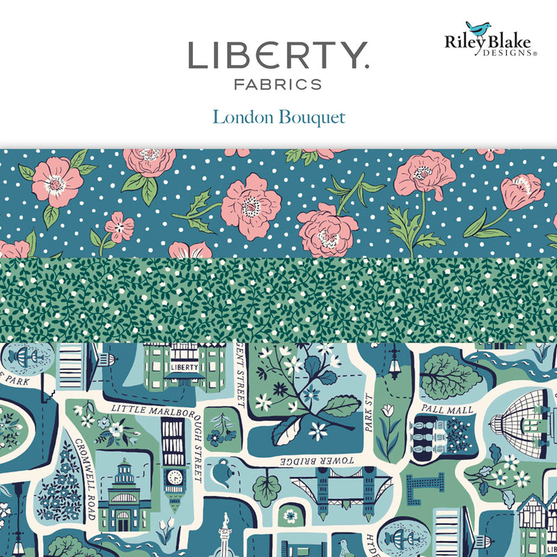 Liberty London Bouquet 10in Squares, 42pcs/bundle