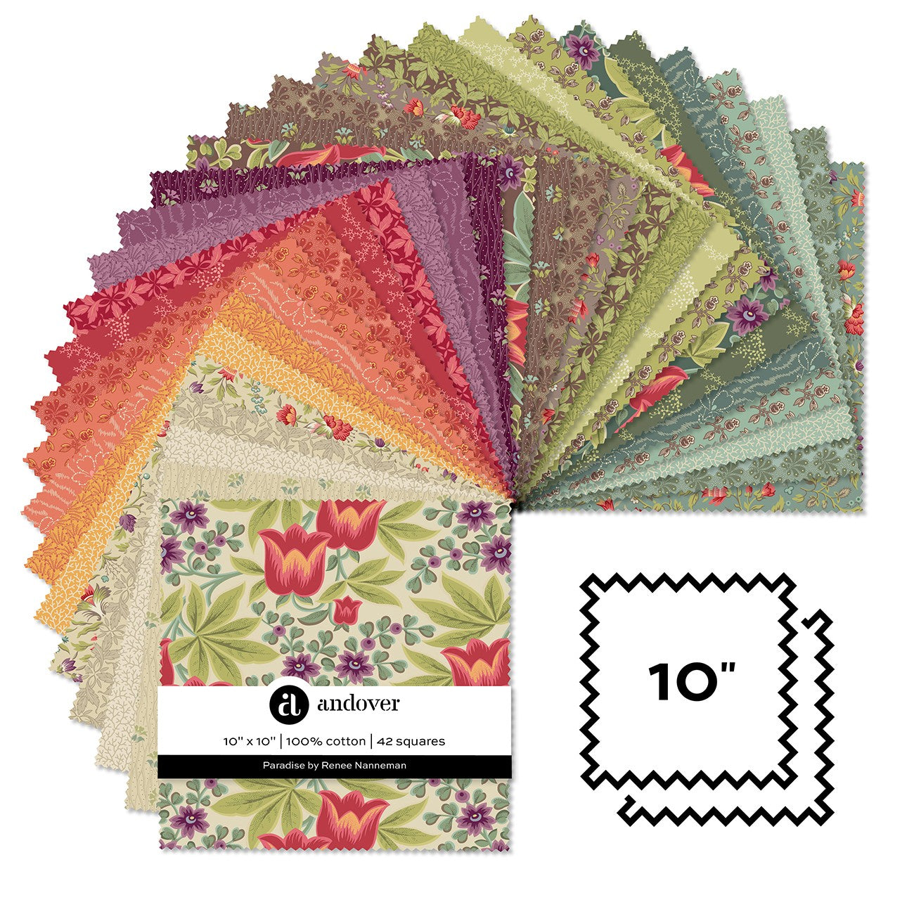 Paradise 10 Inch Square 42 Cuts Each