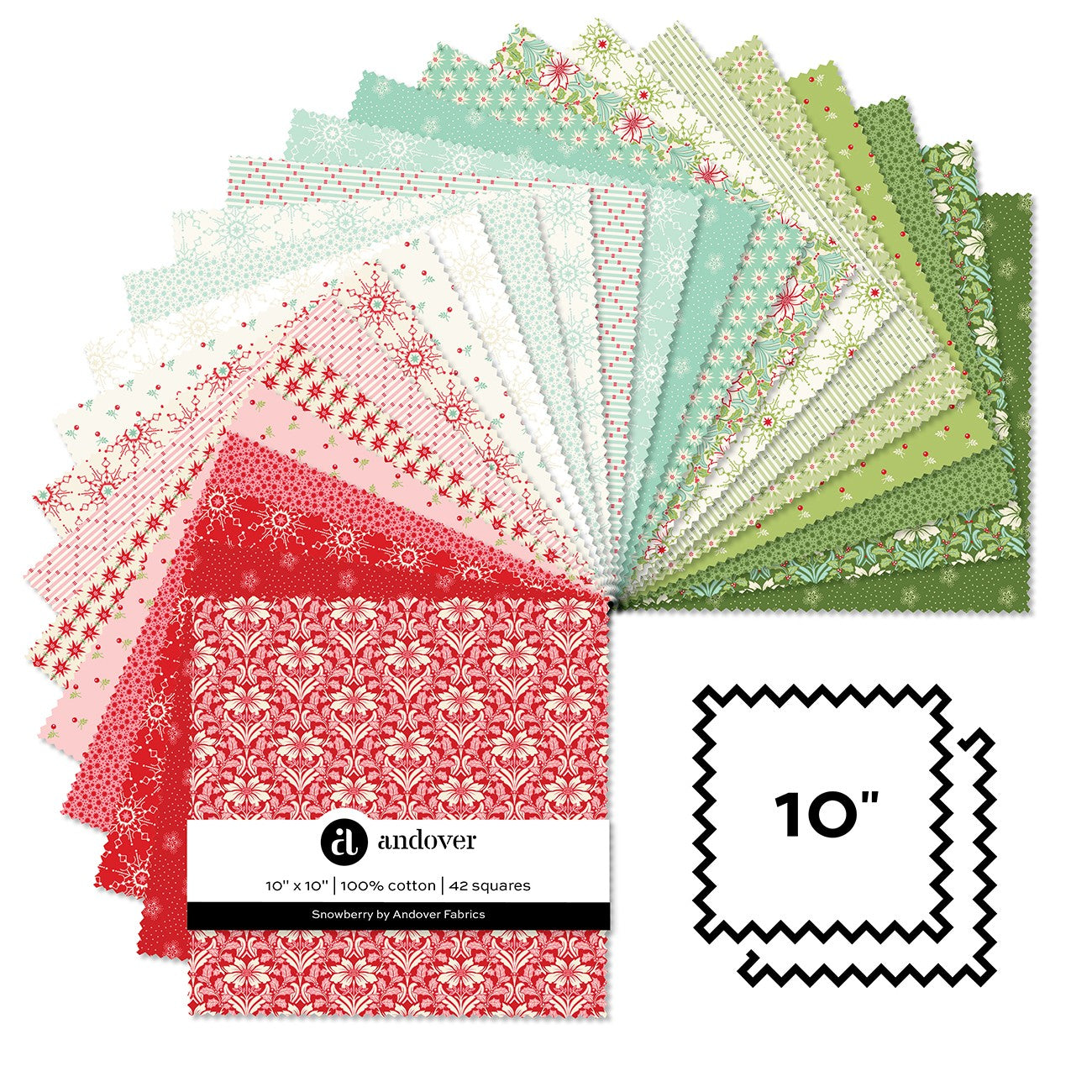 Snowberry 10 Inch Square 42 Cuts Each