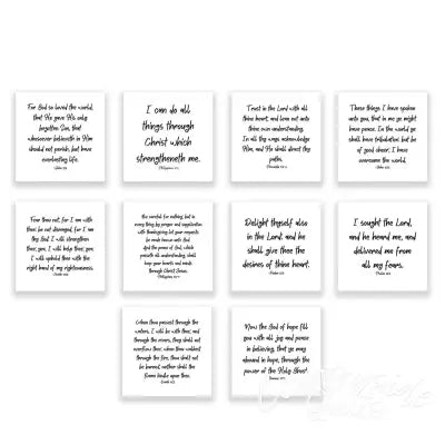 10 Precut Bible Verse Quilt Squares 3-1/2in
