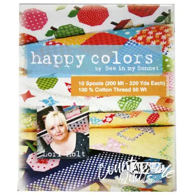 10 Small Spools Cotton 50wt Happy Color