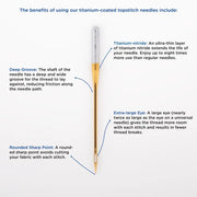 #100/16 Titanium-Coated Topstitch Needles 50-1-100