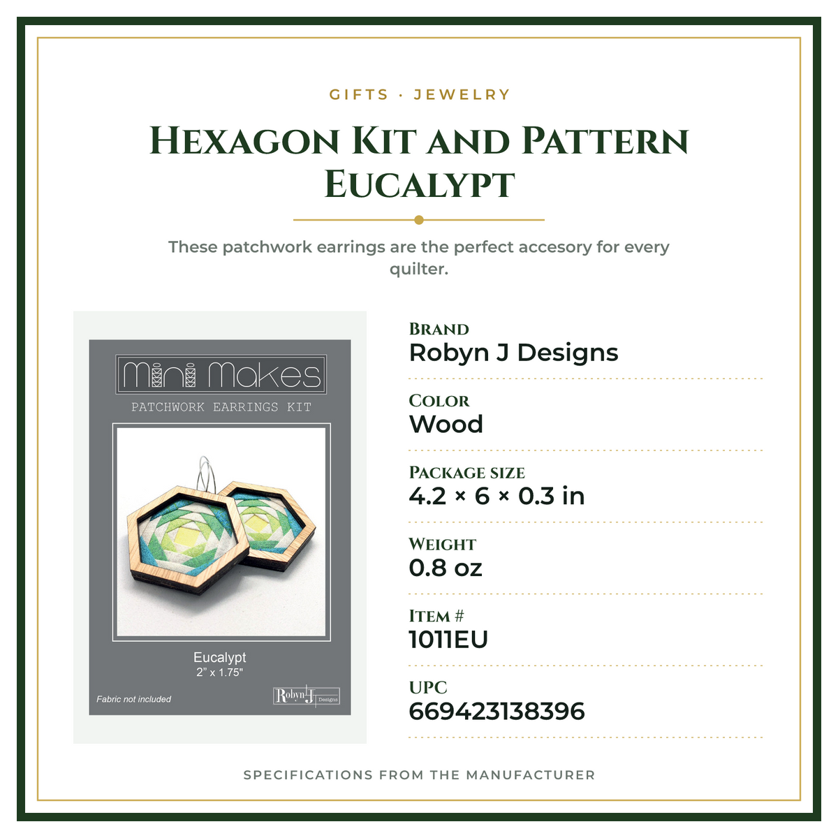 Product Specifications – Hexagon Kit and Pattern Eucalypt