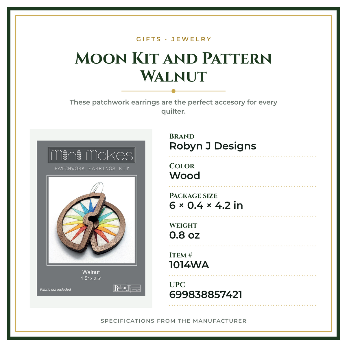 Product Specifications – Moon Kit and Pattern Walnut