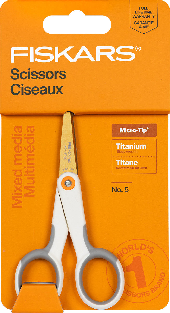 Fiskars Mixed Media No 5 Micro Tip Titanium Scissors 5in